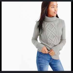 J. Crew Women’s Cambridge Cable Knit Turtleneck Sweater | Camel, Small